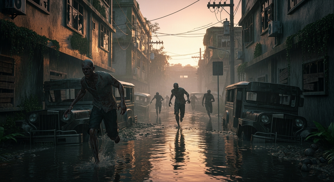 Infected horde overrunning Cebu street